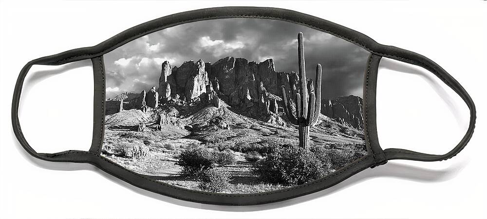 Superstition Mountains Face Mask featuring the photograph Superstition's Sentry by American Landscapes