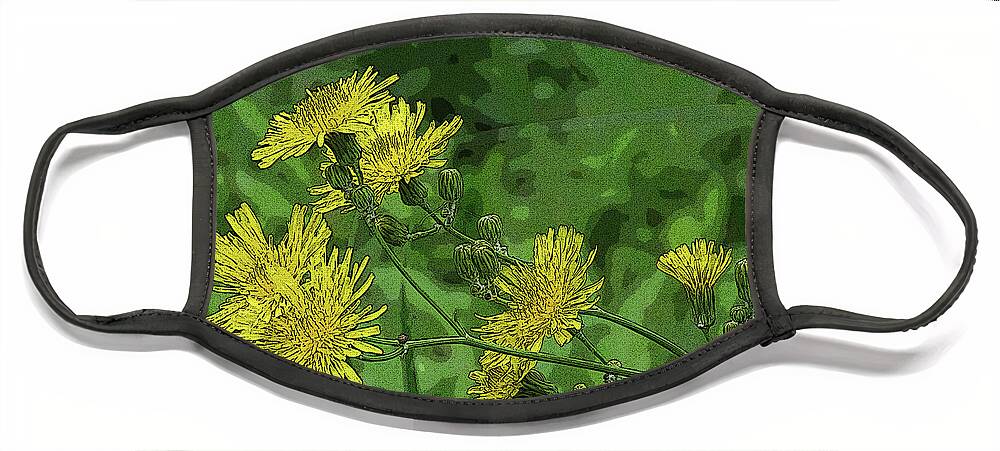 Canada Face Mask featuring the digital art Swaying Dandelions by Mary Mikawoz