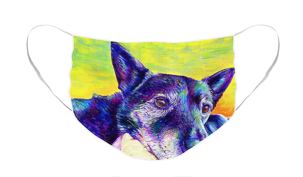 Dog Face Mask featuring the painting Sweet Reverie by Rebecca Wang