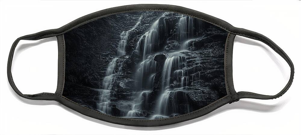 Monochrome Face Mask featuring the photograph Sylvia Falls by Grant Galbraith