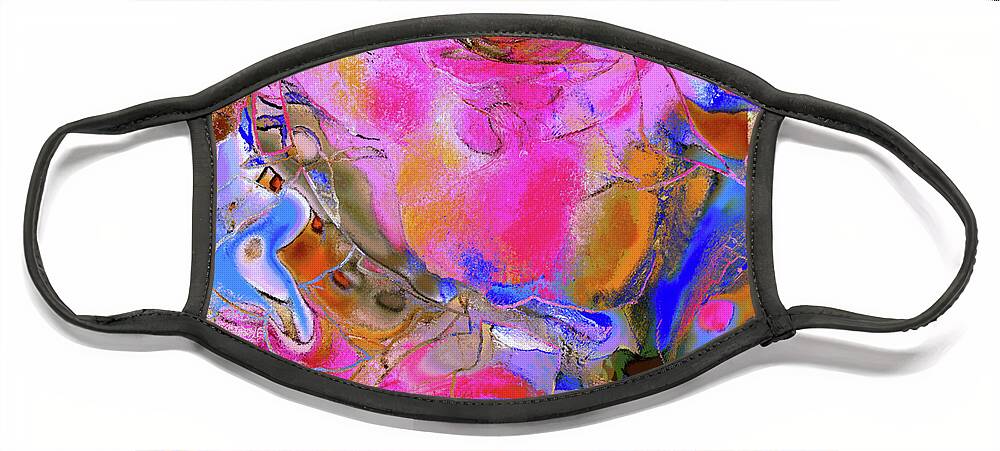 Abstract Face Mask featuring the painting Symphony in Pink by Natalie Holland