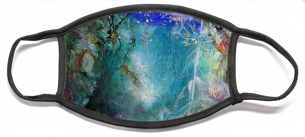Abstract Face Mask featuring the painting Tangled in the Undergrowth by Ann Leech
