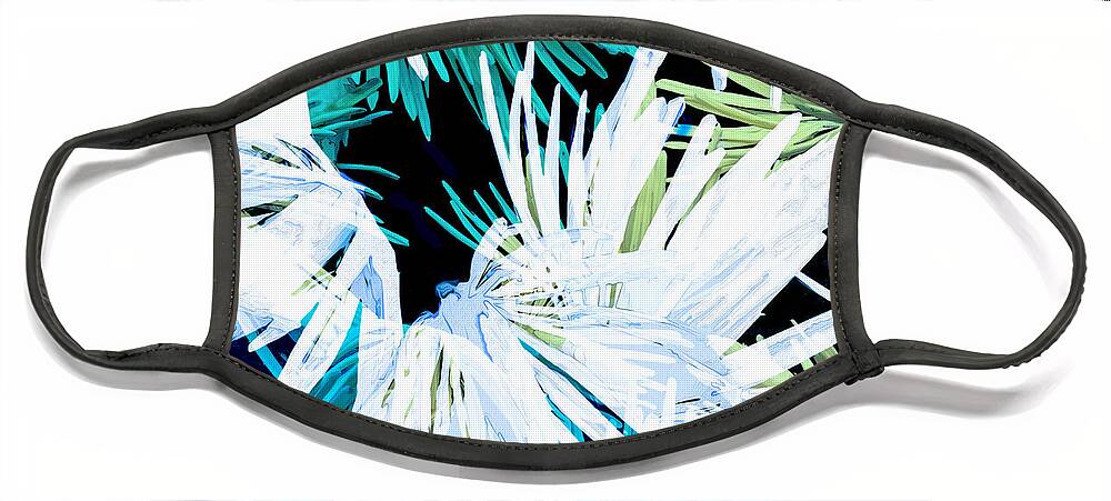 Botanical Abstract Face Mask featuring the digital art Tassels Tossed by Gina Harrison