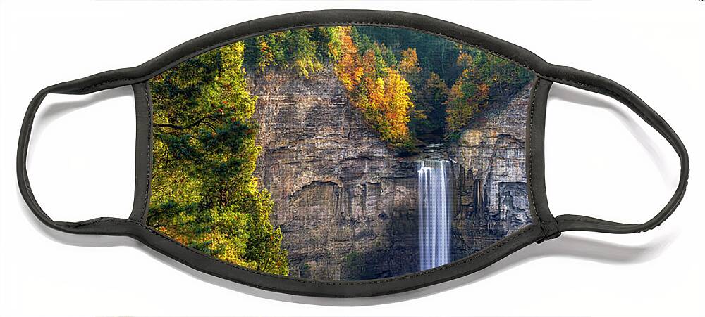 Mark Papke Face Mask featuring the photograph Taughannock Fall 3 by Mark Papke