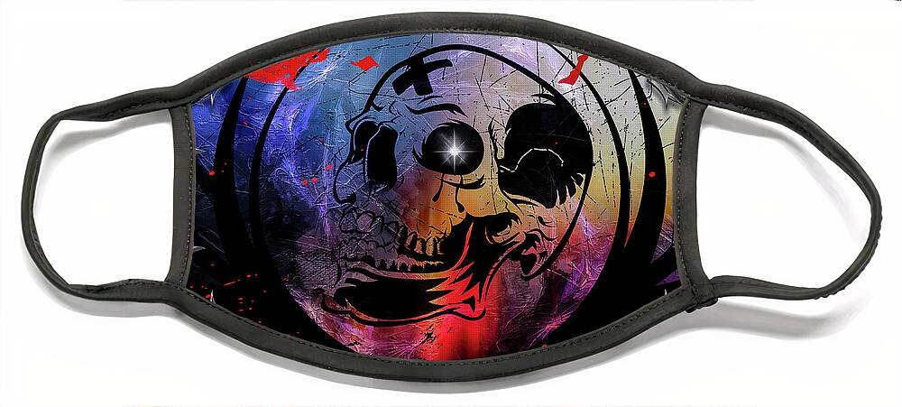 Tears Face Mask featuring the digital art Tears Of A Clown by Michael Damiani