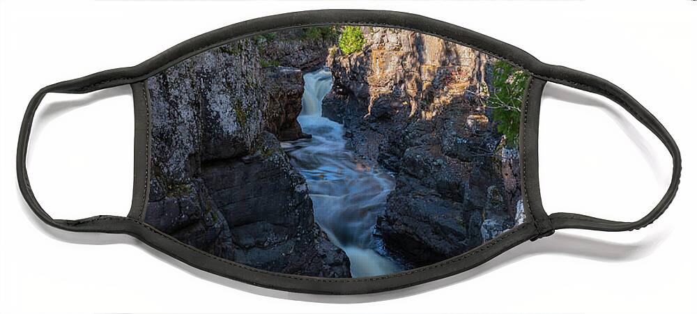 Northshore Face Mask featuring the photograph Temperance Falls1 by Jim Schmidt MN