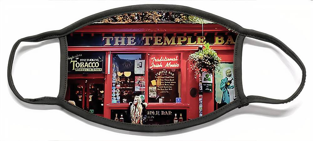 Dublin Face Mask featuring the photograph Temple Bar District in Dublin by Peggy Dietz