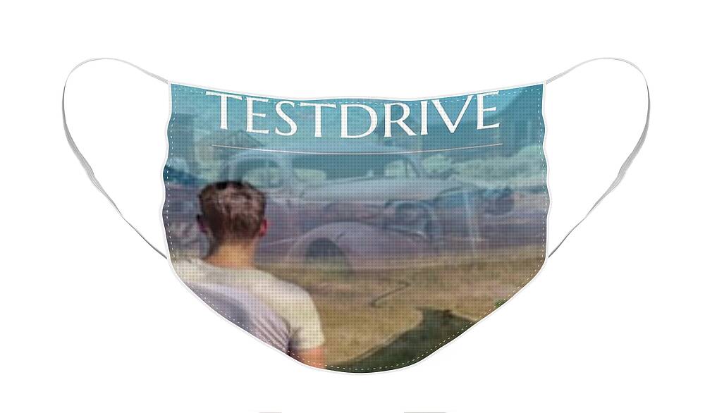 Bookcover Face Mask featuring the mixed media Testdrive by Eduard Meinema