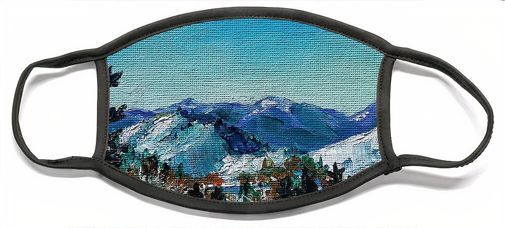 Tetons Face Mask featuring the painting Teton View by Allison Fox