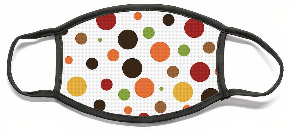 Thanksgiving Face Mask featuring the digital art Thanksgiving Polka Dots by Amelia Pearn
