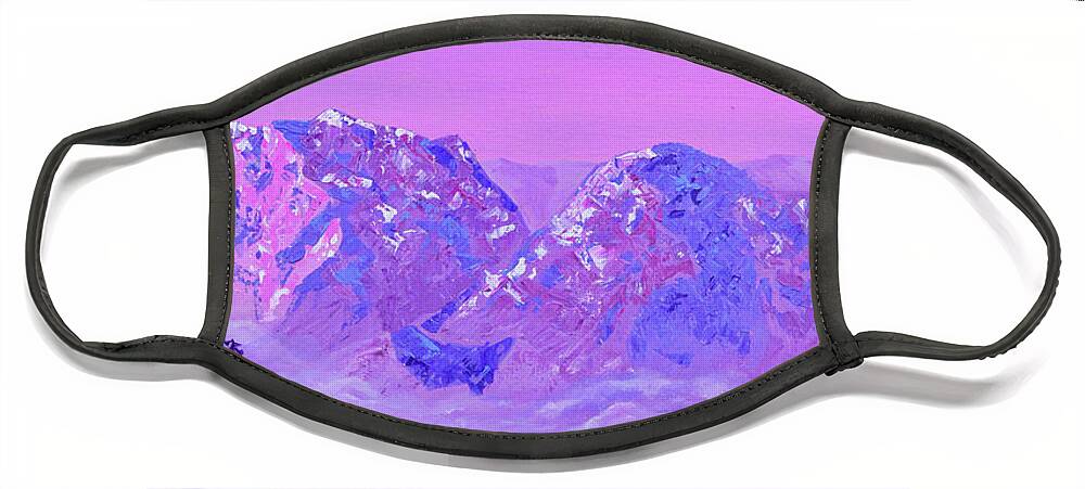 Landscape Face Mask featuring the painting That Which You Believe Fragment by Ashley Wright