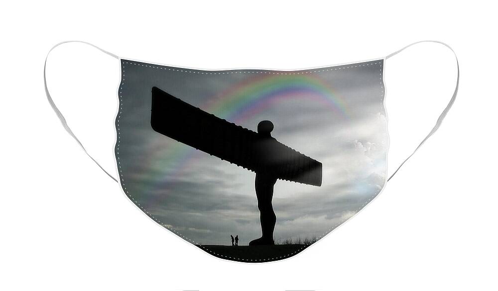 The Angel Of The North Face Mask featuring the mixed media The Angel of the North by Morag Bates