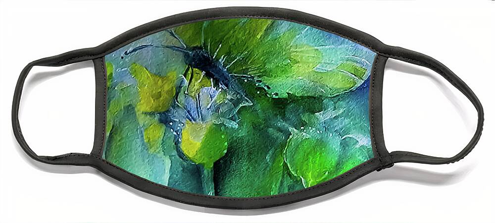 Butterfly Face Mask featuring the painting The Beautiful Life Of A Bug by Lisa Kaiser