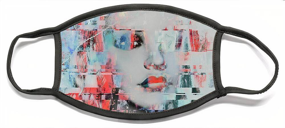 Digitalart. Modernart Face Mask featuring the digital art The beauty and the abstract art by Gabi Hampe
