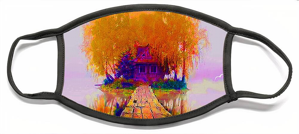 Lake Face Mask featuring the digital art The Boardwalk by CHAZ Daugherty