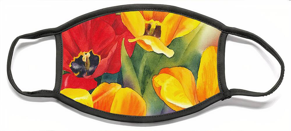 Flower Face Mask featuring the painting The Breath of Spring by Espero Art