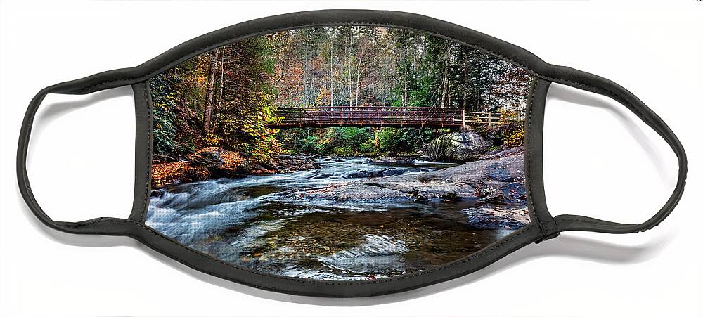 Carolina Face Mask featuring the photograph The Bridge at Fires Creek by Debra and Dave Vanderlaan