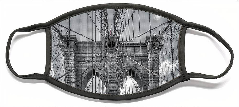 Brooklyn Bridge Face Mask featuring the photograph The Brooklyn Bridge by Penny Polakoff
