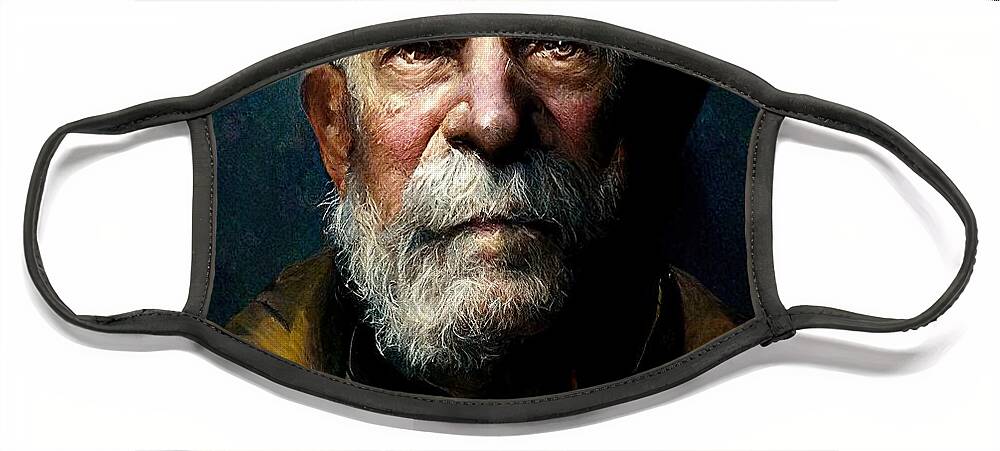 Sea Captain Face Mask featuring the digital art The Captain by Nickleen Mosher