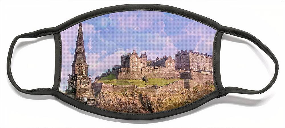 Castle Of Edinburgh Face Mask featuring the digital art The Castle of Edinburgh by SnapHappy Photos