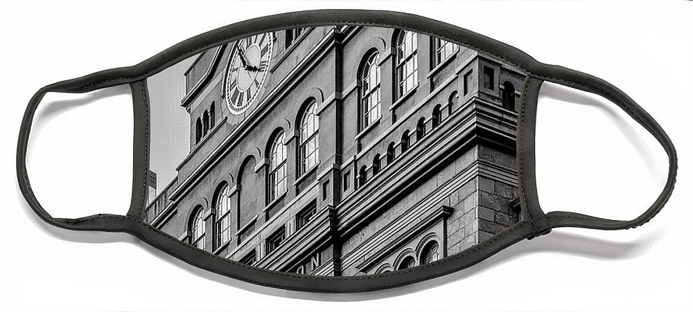 Cooper Union Face Mask featuring the photograph The Cooper Union BW by Susan Candelario