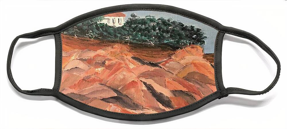 California Face Mask featuring the painting The Cove by Debora Sanders