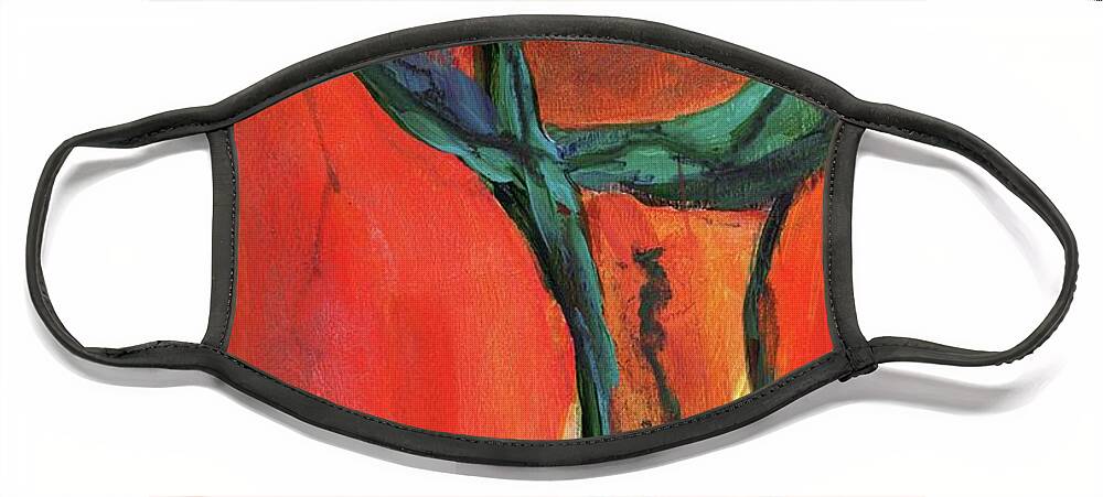 Abstract Face Mask featuring the painting The Cross by Diane Maley