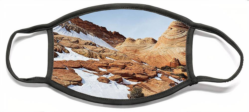 White Face Mask featuring the photograph The Desert Wears White - Coyote Buttes by Bonny Puckett