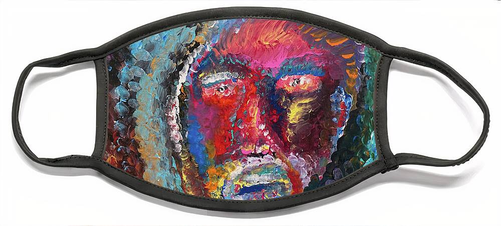 Impressionism Face Mask featuring the painting The Elder by Jeff Malderez
