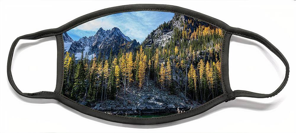 Enchantments Face Mask featuring the photograph The Enchantments - Larches 2 by Pelo Blanco Photo