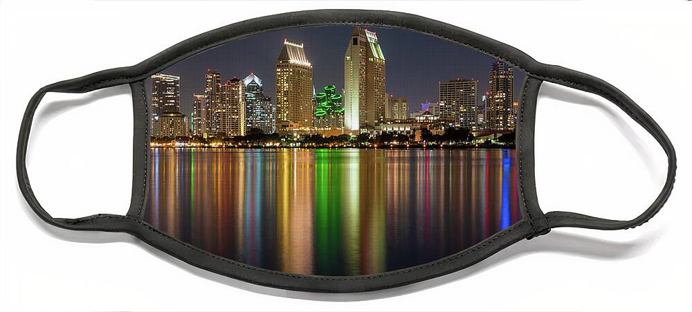 California Face Mask featuring the photograph The Ever Colorful San Diego Skyline by David Levin