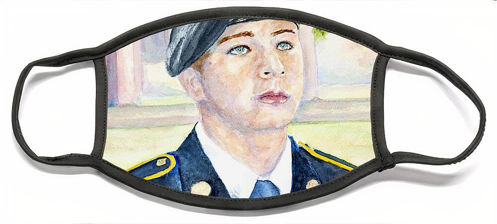 Soldier Face Mask featuring the painting The Future is Now by Barbara F Johnson