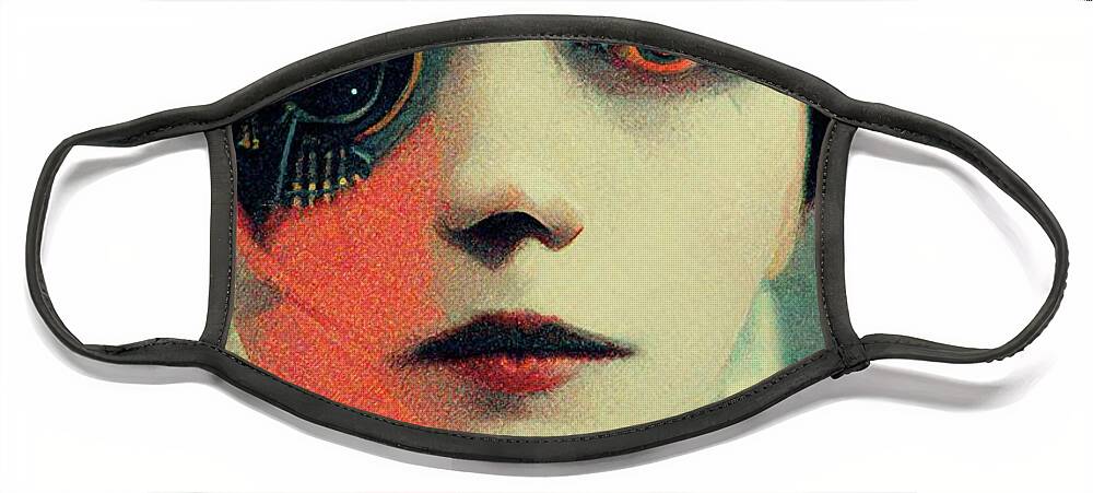 Cyborg Face Mask featuring the digital art The Future by Nickleen Mosher