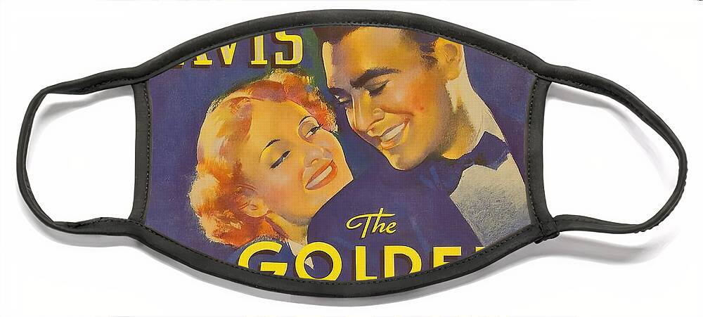 Golden Face Mask featuring the mixed media ''The Golden Arrow'', 1936, movie poster by Stars on Art