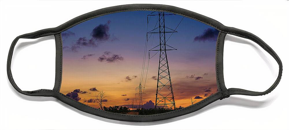 The Electrical Grid Face Mask featuring the photograph The Grid by G Lamar Yancy
