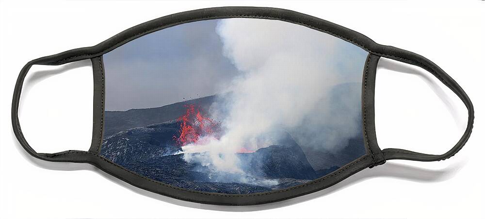 Volcano Face Mask featuring the photograph The growing shield by Christopher Mathews