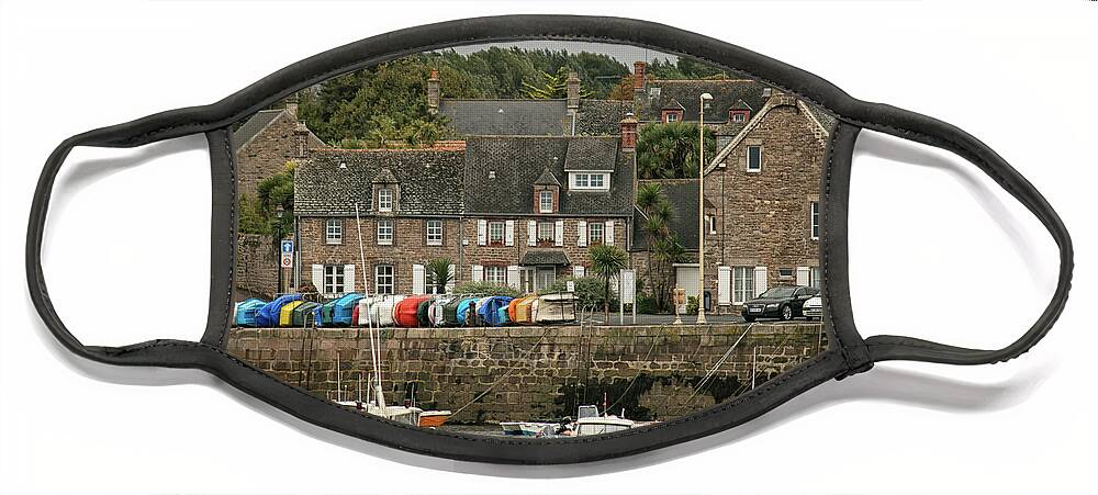 Harbor Face Mask featuring the photograph The Harbor of Barfleur 1 by Lisa Chorny