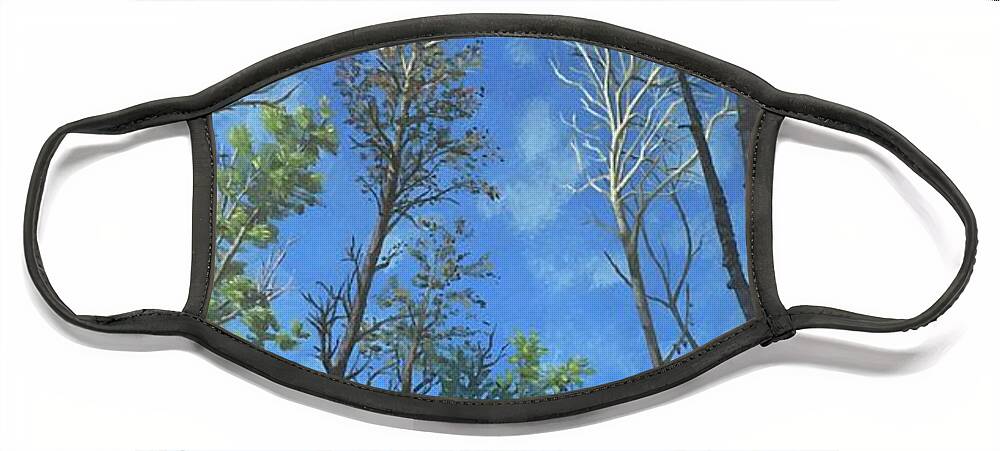 Trees Face Mask featuring the painting The Heights by Don Morgan