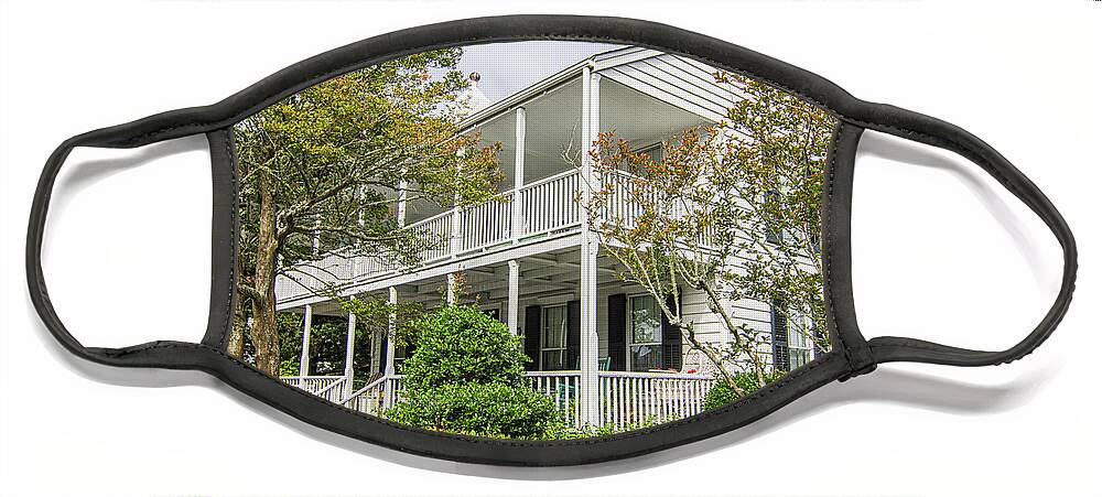 Langdon House Face Mask featuring the photograph The Historic Langdon House - Beaufort North Carolina by Bob Decker
