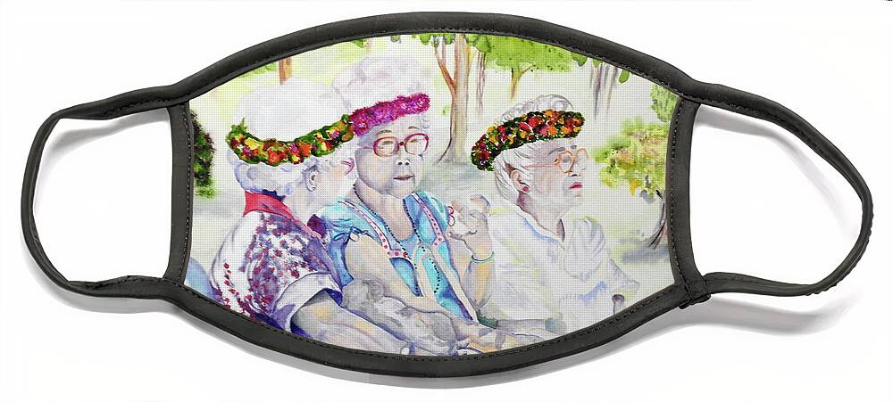 Kapiolani Park Face Mask featuring the painting The Judges by Barbara F Johnson