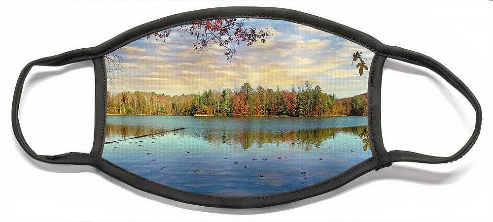 Carolina Face Mask featuring the photograph The Lake at Indian Boundry by Debra and Dave Vanderlaan