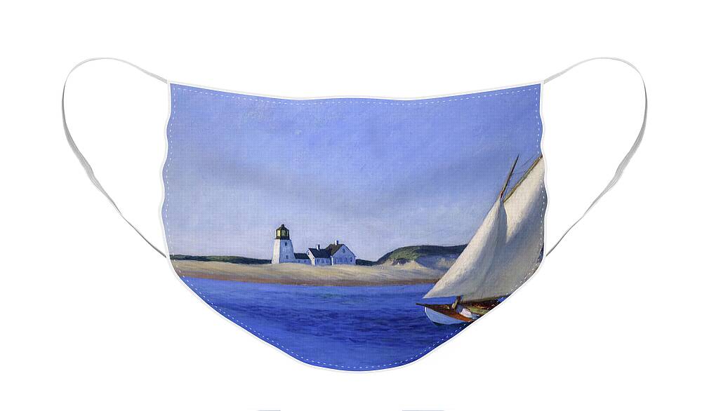 Edward Hopper Face Mask featuring the painting The Long Leg by Edward Hopper