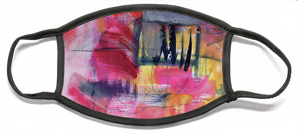Abstract Face Mask featuring the painting The Magical Window II by Diane Maley