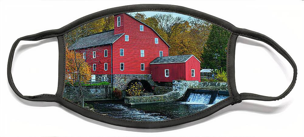 American Face Mask featuring the photograph The Mill in Clinton by Nick Zelinsky Jr