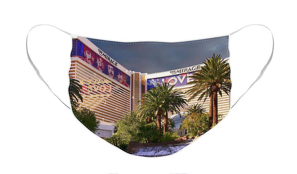 Mirage Face Mask featuring the photograph The Mirage Hotel Vegas by Chris Smith