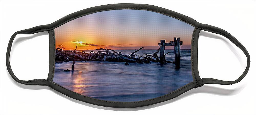 The Old Cattle Jetty Face Mask featuring the photograph The Old Cattle Jetty, Point Nepean by Vicki Walsh