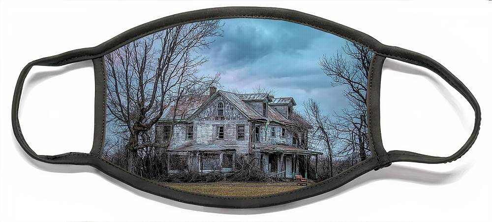 New Jersey Face Mask featuring the photograph The Once Grand Farmhouse by Kristia Adams
