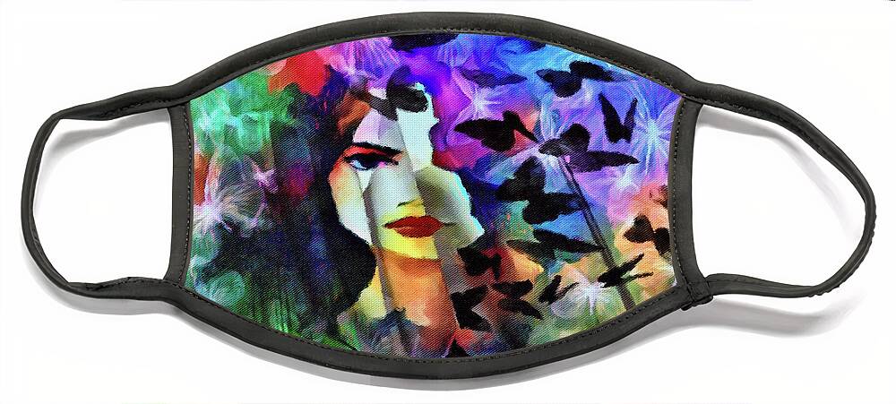 The Only Constant Is Change Face Mask featuring the mixed media The Only Constant is Change by Laurie's Intuitive