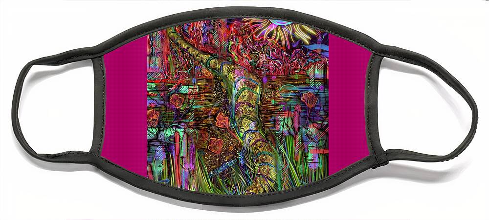 Path Face Mask featuring the digital art The Path by Angela Weddle