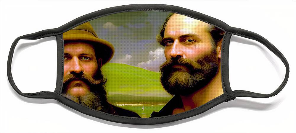 Handsome Men Face Mask featuring the digital art The Pioneers by Shawn Dall